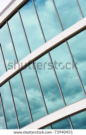 Glass wall of an office building