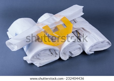 Plastic white bags for food and other stuff.