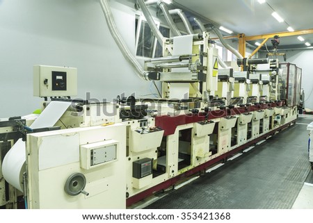 Industry Printing Press of labels for products