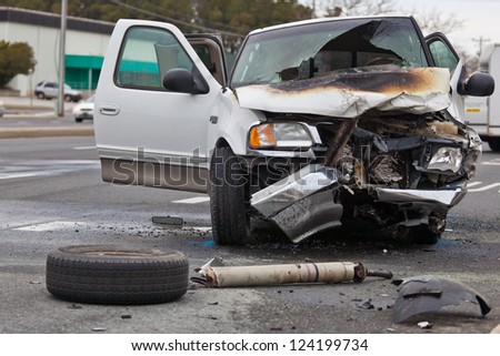 Damaged vehicle after car accident