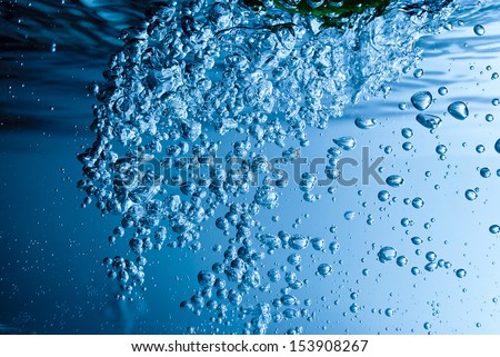 bubbles on a blue water