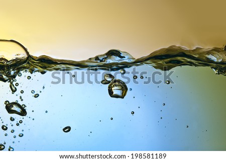 colored wave and air bubbles