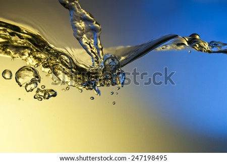 colored Water wave and air bubbles