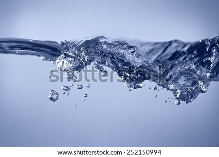 blue Water wave and air bubbles