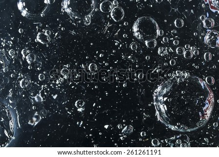 colored bubbles in the dark water