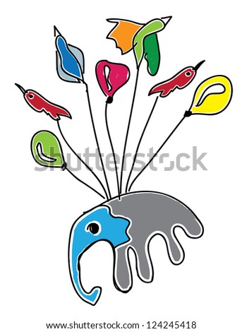 Elephant and balloons