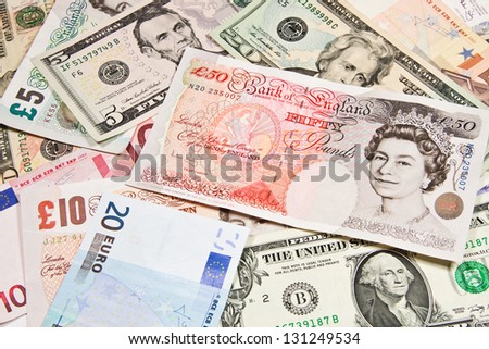 International Currencies, Poland - Z?, England - Pound, U.S. - Dollar, Russia - Ruble, Switzerland - Frank, The European Union - Euro.