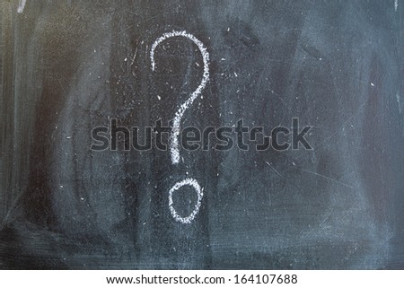 Question mark on a blackboard