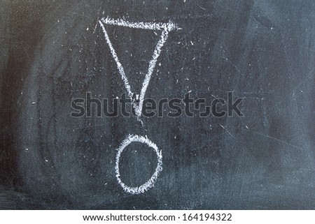 The exclamation point on the board