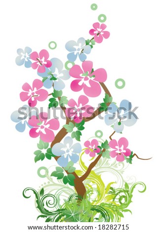 Flower Tree Stock Vector Illustration 18282715 : Shutterstock