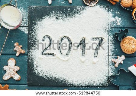 Gingerbread dough for Christmas cookies and Happy New Year 2017
