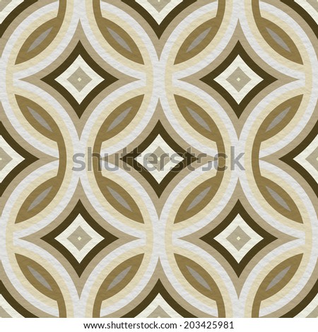 A seamless tile of a brown circular pattern retro style wallpaper.