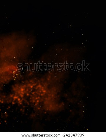 An abstract background with burning embers and smoke.