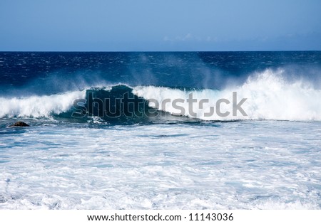 Crashing waves and surf off the coast of the Big Island of Hawaii