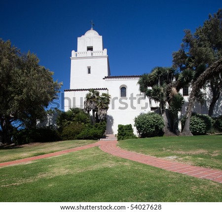 stock photo : Spanish fortess of Presidio Park in San Diego