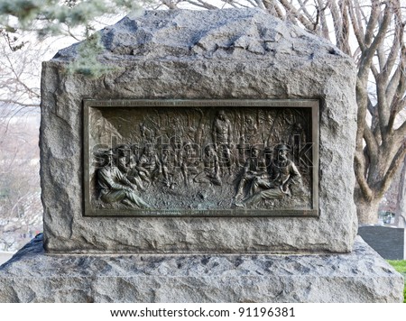 Memorial to surrender of Geronimo or Geronymo and Apaches in Mexico in 1883 in Arlington Cemetery