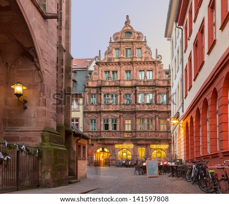 HEIDELBERG, GERMANY - APRIL 24: Diners at Hotel Ritter restaurant in old town on 24 April 2013. The ornate hotel was built in 1592