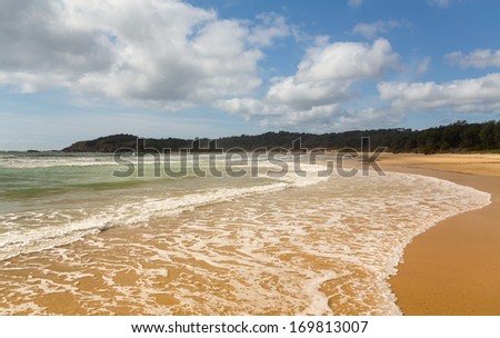 Small deserted Diggers beach north of Coffs Harbour in New South Wales Australia
