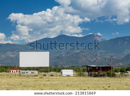 Traditional american drive in cinema or theater in Buena Vista Colorado that still shows movies several nights a week