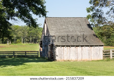 Meeks Stable at Appomattox is traditional wooden farm building in use at the end of the Civil War