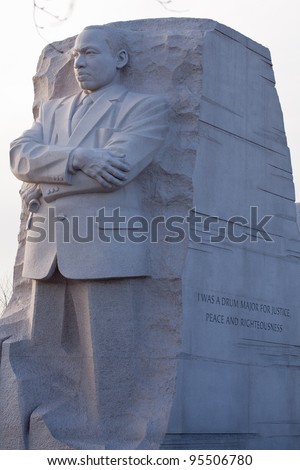 WASHINGTON, DC - FEB 13: The Dr. Martin Luther King memorial on Feb 13, 2012 in Washington DC.  The Government agreed on Feb 12, 2012 to modify the engraving on the statue.