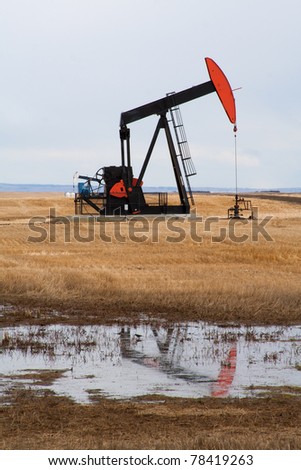 Pumpjack in northern Alberta, Canada. A piece of equipment used in the oil and gas industry.