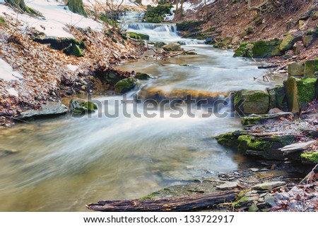 Spring is coming 3/This mini waterfall was photographed in a place named Obanya. It is a nature reserve in Hungary, the county of Baranya, Mecsek mountain.