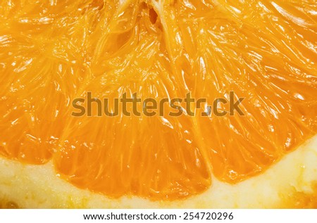 Orange slice / Macro photo from a sliced orange