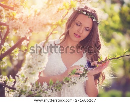 Fabulous Spring / Vintage style photo with custom white balance, color filters, glow and soft focus effect, and some fine film grain added