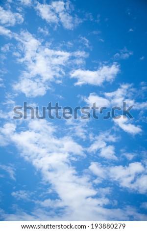 white clouds, blue sky, clear day, the sky, calm, high, clear weather, the silence