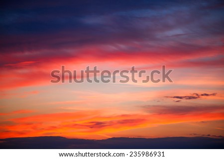 orange sunset, clouds, clouds, clouds, sunny day, sunshine, blue skies, white clouds