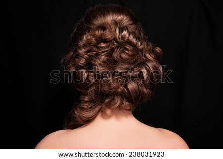 girl is standing back to its glory healthy hair, professional hair