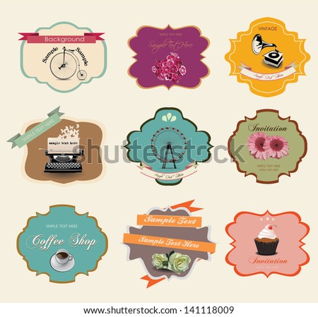 set of retro vintage labels set of retro vintage labels