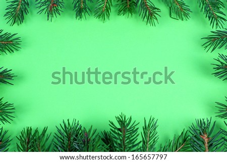 Christmas green framework isolated on green background