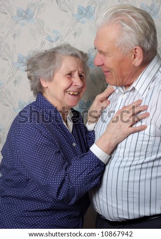 happy old couple laugh
