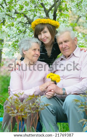 grandfather, grandmother, grandparents on nature
