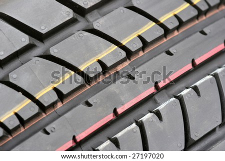 Closeup texture of a car tyre