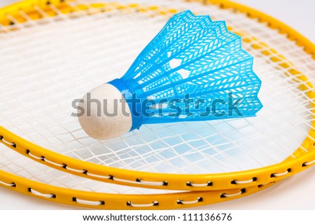 Badminton rackets with a shuttle
