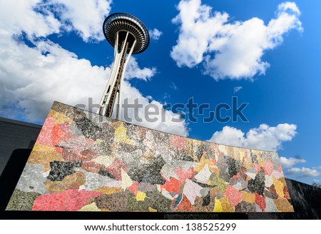 SEATTLE - MARCH 21, : Space Needle in Seattle on March 21, 2013 in Seattle, USA. It is located at Seattle center.