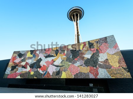 SEATTLE - MARCH 21, : Space Needle in Seattle on March 21, 2013 in Seattle, USA. It is located at Seattle center.