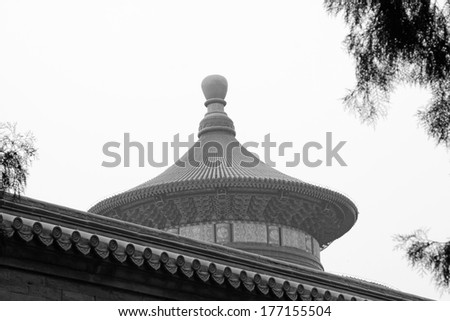 BEIJING - JANUARY 17: QiNianDian architecture in the temple of heaven park, on January 17, 2014, Beijing, China.