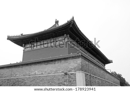 BEIJING - JANUARY 17: HuangQian Temple architecture in the temple of heaven park, on January 17, 2014, Beijing, China.