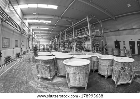 LUANNAN COUNTY - JANUARY 5: Production line in the making mud workshop, in the ZhongTong Ceramics Co., Ltd. January 5, 2014, Luannan county, Hebei Province, China.