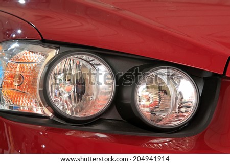 automobile lamp, closeup of photo