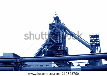 TANGSHAN - JUNE 19: iron works blast furnace local features, on June 19, 2014, Tangshan city, Hebei Province, China