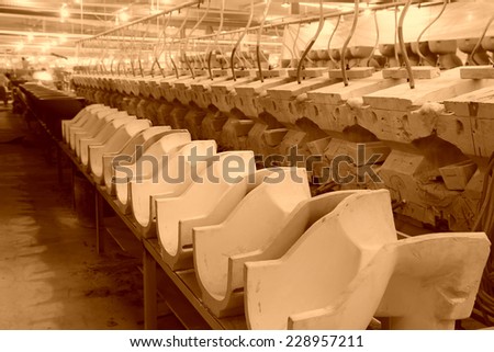clay production line in making mud workshop, in the ZhongTong Ceramics Co., Ltd. January 5, 2014, Luannan county, Hebei Province, China.