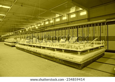 LUANNAN COUNTY - JANUARY 5: The sintering workshop production line, in the ZhongTong Ceramics Co., Ltd. January 5, 2014, Luannan county, Hebei Province, China.