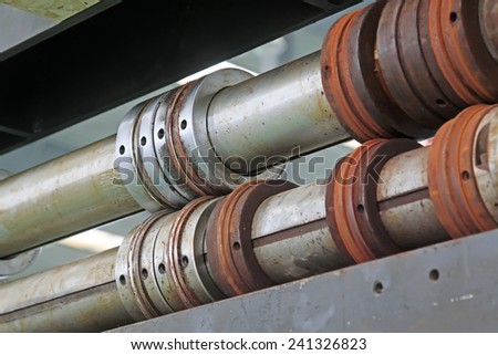 Stainless steel roll, closeup of photo