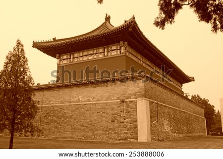 BEIJING - JANUARY 17: The HuangQian Temple architecture in the temple of heaven park, on January 17, 2014, Beijing, China.