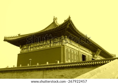 HuangQian Temple architecture in the temple of heaven park, on January 17, 2014, Beijing, China.